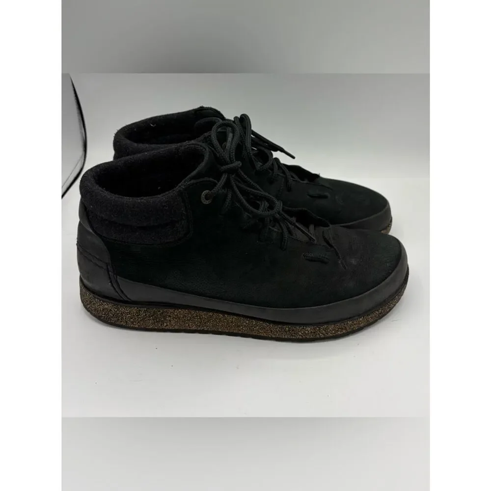 Birkenstock Honnef high black nubuck leather ankle boot men’s 10 casual lace up